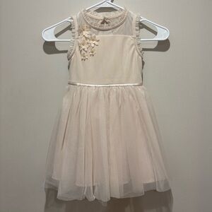 Cat & Jack Floral Tulle Dress in Blush/Pale Pink/Beige Girls Size XS 4/5 NWOT